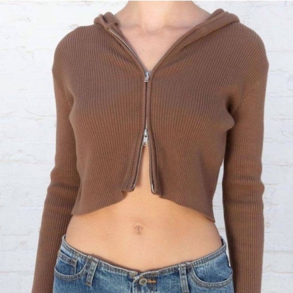 Brandy Melville John Galt Brown Arden Hoodie in Brown - Picture 1 of 4